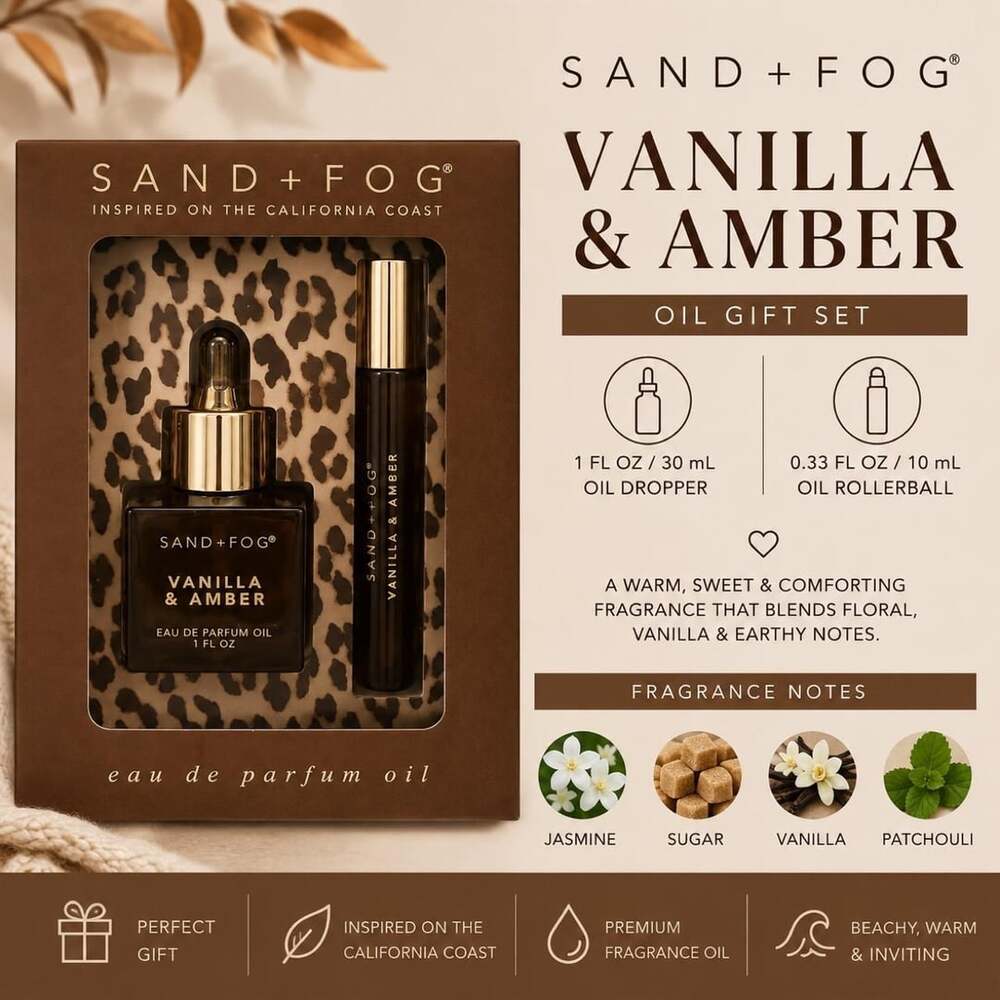 Sand + Fog Vanilla & Amber Eau de Parfum Oil Gift Set